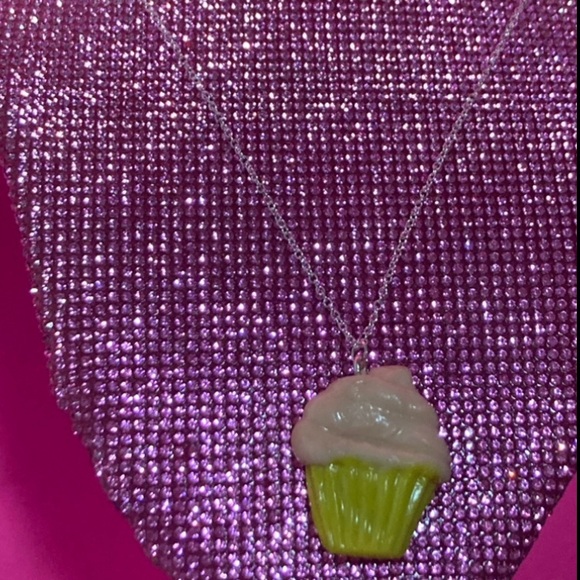 Cupcake Sterling Silver Necklace Bakery Fake Food Kitchen Cosplay Egirl Lolita - Picture 9 of 12